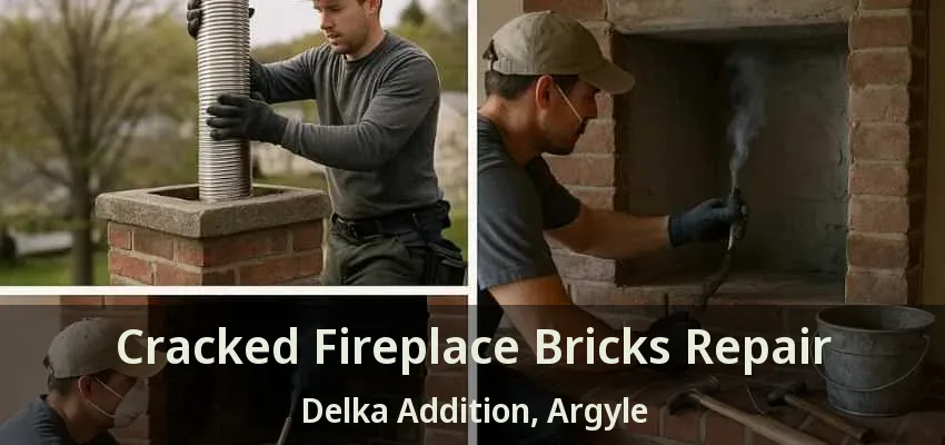 Cracked Fireplace Bricks Repair Delka Addition, Argyle - TX
